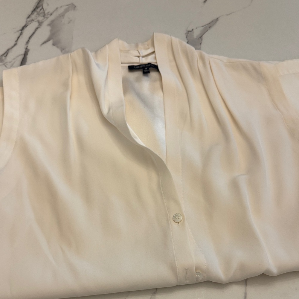 Lafayette 148 New York Cream Blouse